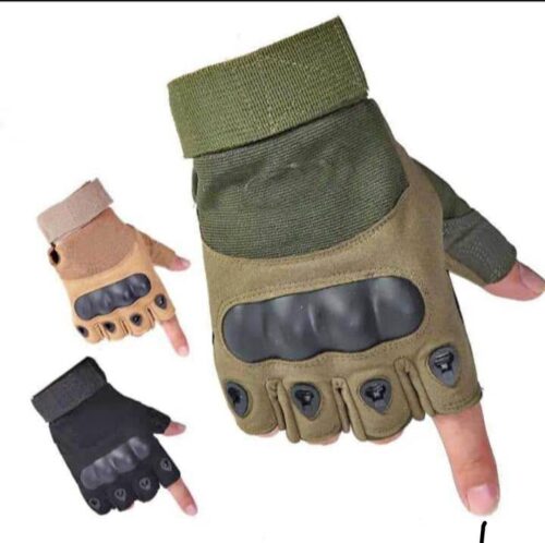 Gants de défense d'entraînement de chasse en plein air demi-doigts hommes gants tactiques Anti Impact souffle moto gant de course