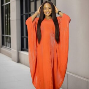 Kaftan Uni Orange Éclatant